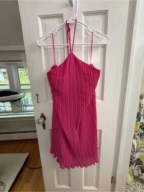 Old Navy Pink Pleated Halter Dress